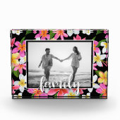 FAMILY Script Overlay Tropical Floral Fotoblock (Vorderseite)