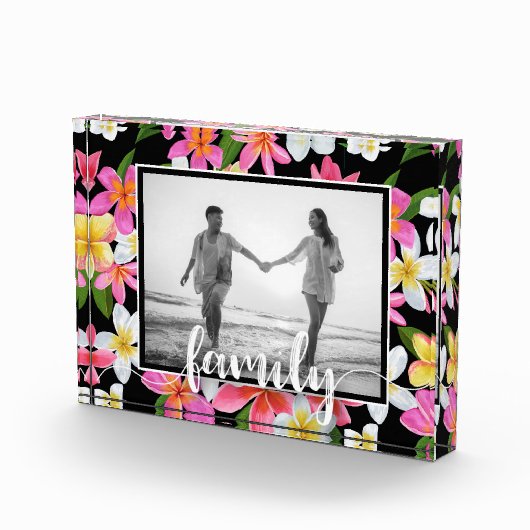 FAMILY Script Overlay Tropical Floral Fotoblock (Rechts)