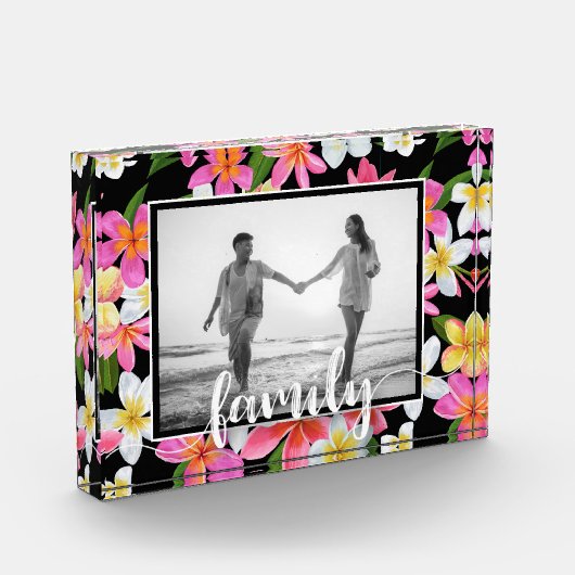 FAMILY Script Overlay Tropical Floral Fotoblock (Links)