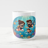 Family Scuba Diving Adventure Jumbo-Tasse (Vorderseite)