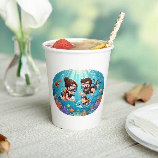 Family Scuba Diving Adventure Pappbecher (In Situ)