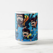 Family Scuba Diving Fun Kaffeetasse (Mittel)