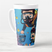 Family Scuba Diving Fun Milchtasse (Linke Ecke)