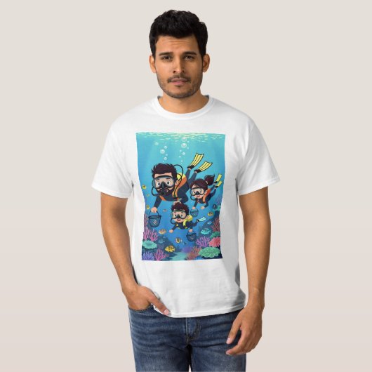 Family Scuba Diving Fun T-Shirt (Vorne ganz)