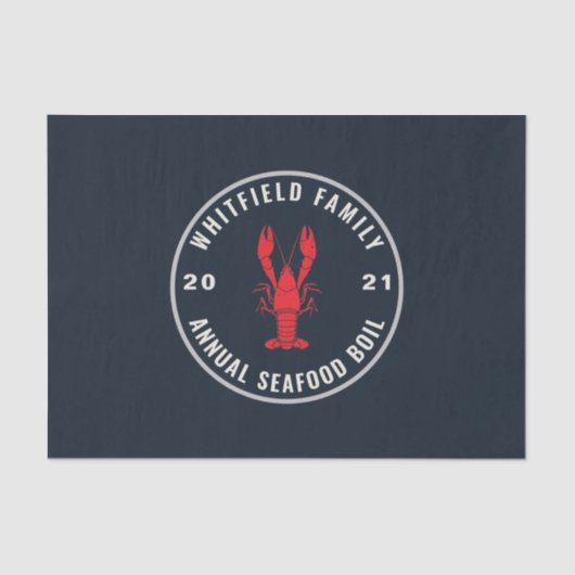 Family Seafood Boil Party 4. Juli Custom Seidenpapier (Vorderseite)