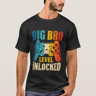Family Set Big BRO Level Unlocked Funny T-Shirt