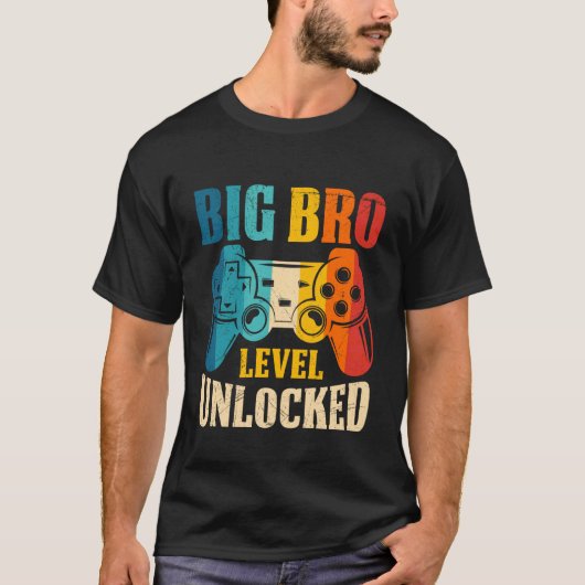 Family Set Big BRO Level Unlocked Funny T-Shirt (Vorderseite)