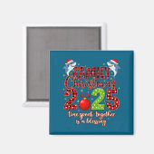 Family Shark Christmas 2025 Santa Merry Time Spent Magnet (Vorderseite/Rückseite)