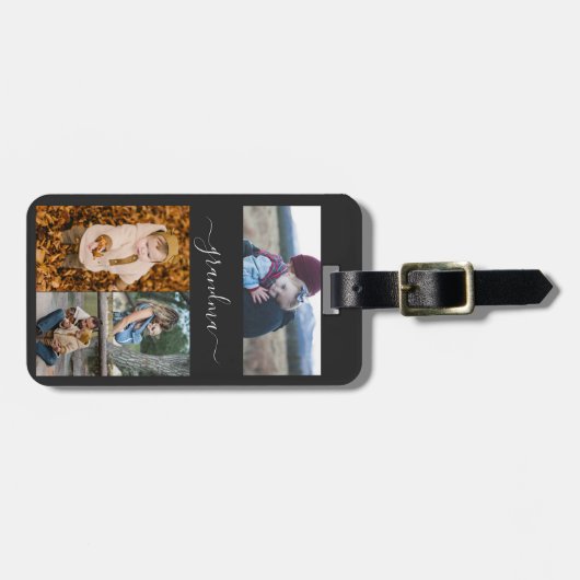 Family Simple Collage Moderne Liebe Oma Mama Gepäckanhänger (Vorderseite horizontal)