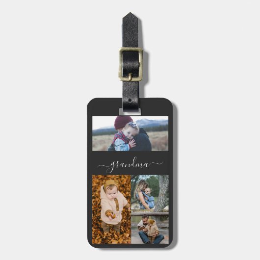 Family Simple Collage Moderne Liebe Oma Mama Gepäckanhänger (Vorderseite vertikal)