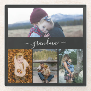 Family Simple Collage Moderne Liebe Oma Mama Glasuntersetzer