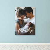 "Family"-Skript Personalisierte Foto-Leinwand Leinwanddruck (Insitu (Holzboden))