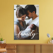 "Family"-Skript Personalisierte Foto-Leinwand Leinwanddruck (Insitu (Wohnzimmer))