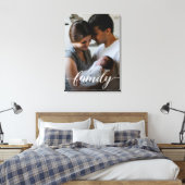 "Family"-Skript Personalisierte Foto-Leinwand Leinwanddruck (Insitu (Schlafzimmer))