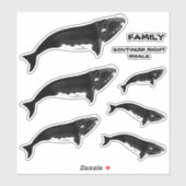 FAMILY SOUTHERRIGHT RIGHT WHALE AUFKLEBER (Blatt)