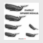 FAMILY SPERM WALE AUFKLEBER (Blatt)