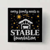 Family Stable Foundation Christian Jesus Christmas Button (Vorderseite)