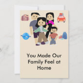 Family Stay Host Card with Custom Message Option Dankeskarte (Vorderseite)