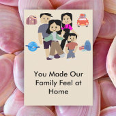 Family Stay Host Card with Custom Message Option Dankeskarte