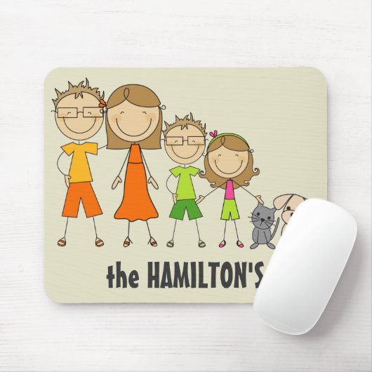 Family Strichmännchen Mousepads (Mit Mouse)