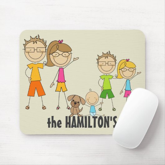 Family Strichmännchen Mousepads (Mit Mouse)