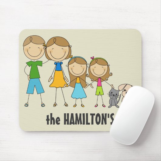 Family Strichmännchen Mousepads (Mit Mouse)
