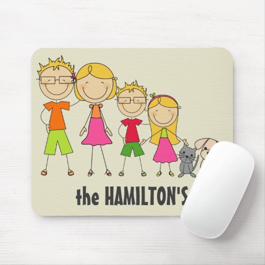 Family Strichmännchen Mousepads (Mit Mouse)
