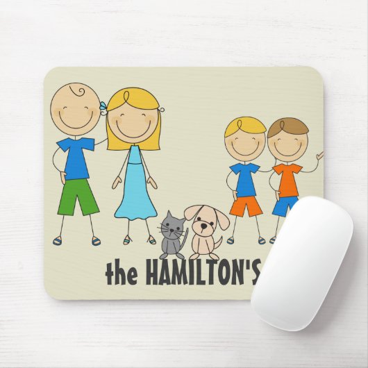 Family Strichmännchen Mousepads (Mit Mouse)