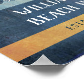 Family Summer Beach House Retro Van Mit Monogramm Poster (Ecke)