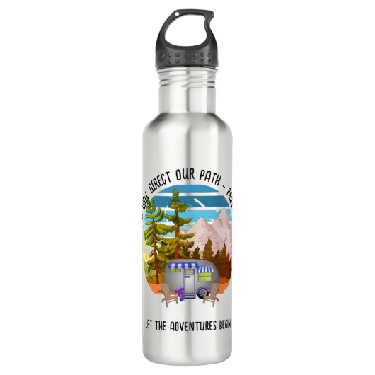 Family Summer Camping Christlich Van Life Edelstahlflasche (Vorderseite)