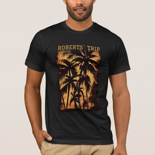 Family summer vacation beach palm trees T-Shirt (Vorderseite)