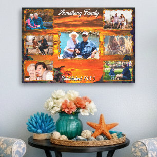 Family Sunset Collage 2584 Art Leinwanddruck