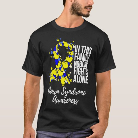 Family Support Down Syndrome Awareness T-Shirt (Vorderseite)