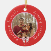Family Sweetheart Bow Foto Year Ornament (Vorne)