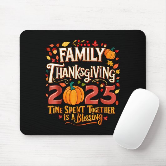 Family Thanksgiving 2025 Thanksgiving Crew Matchin Mousepad (Mit Mouse)