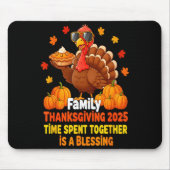 Family Thanksgiving Crew 2025 Funny Turkey Matchin Mousepad (Vorne)