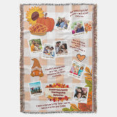 Family Thanksgiving Memories Photo Collage Decke (Vorderseite Vertikal)