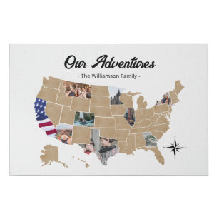 Family Travel Adventures USA Foto Collage Künstlicher Leinwanddruck
