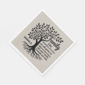 Family Tree Black & Tan Personalized Family Name Serviette (Ecke)