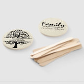 Family Tree Family Wiedersehen Black Modern Zeichn Fächer (Non-assembled)