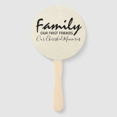 Family Tree Family Wiedersehen Black Modern Zeichn Fächer (Rückseite)