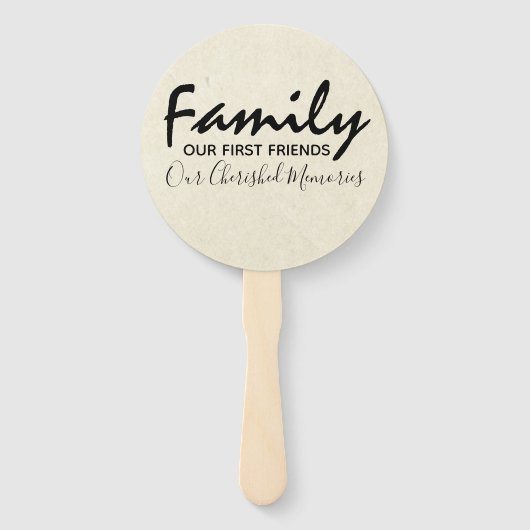 Family Tree Family Wiedersehen Black Modern Zeichn Fächer (Rückseite)