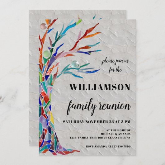 Family Tree Family Wiedersehen Party Einladung (Vorne/Hinten)