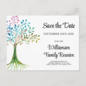 Family Tree Family Wiedersehen Save the Date Ankündigungspostkarte (Vorderseite)