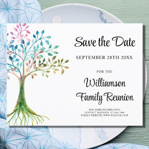 Family Tree Family Wiedersehen Save the Date Ankündigungspostkarte
