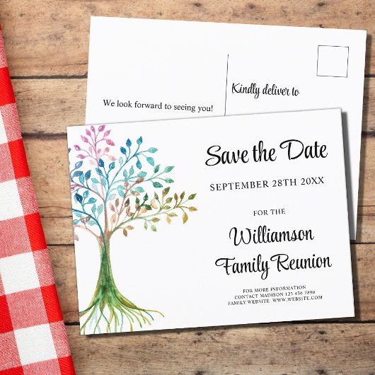 Family Tree Family Wiedersehen Save the Date Ankündigungspostkarte