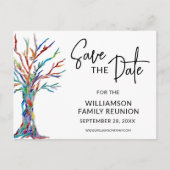 Family Tree Family Wiedersehen Save the Date Ankündigungspostkarte (Vorderseite)