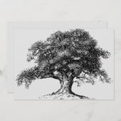 Family Tree Herkunft Wiedersehen Party Grau Ankündigung (Vorne/Hinten)