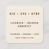 Family Tree Landscaping  Quadratische Visitenkarte (Rückseite)