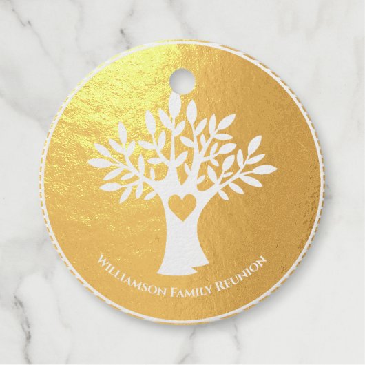 Family Tree Liebe Heart Wiedersehen Gold Award Geschenkanhänger (Vorderseite)